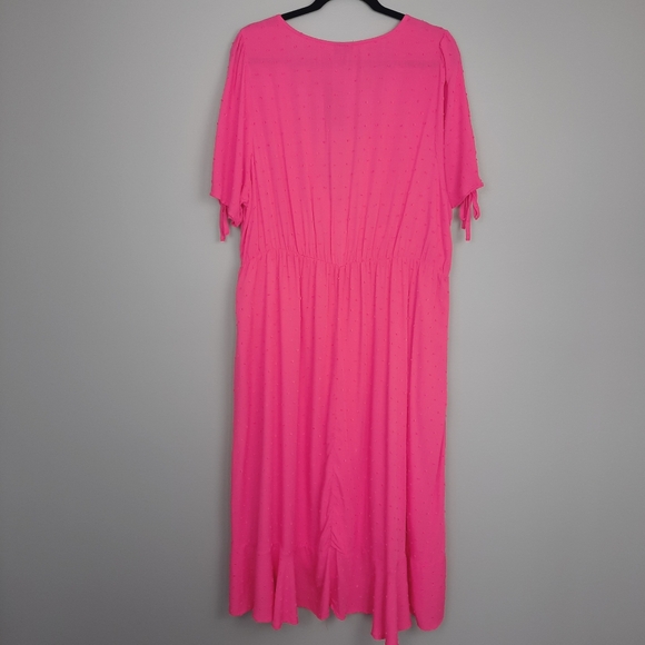 Torrid Midi Swiss Linen Surplice Dress in Honeysuckle size 2X - Picture 7 of 11